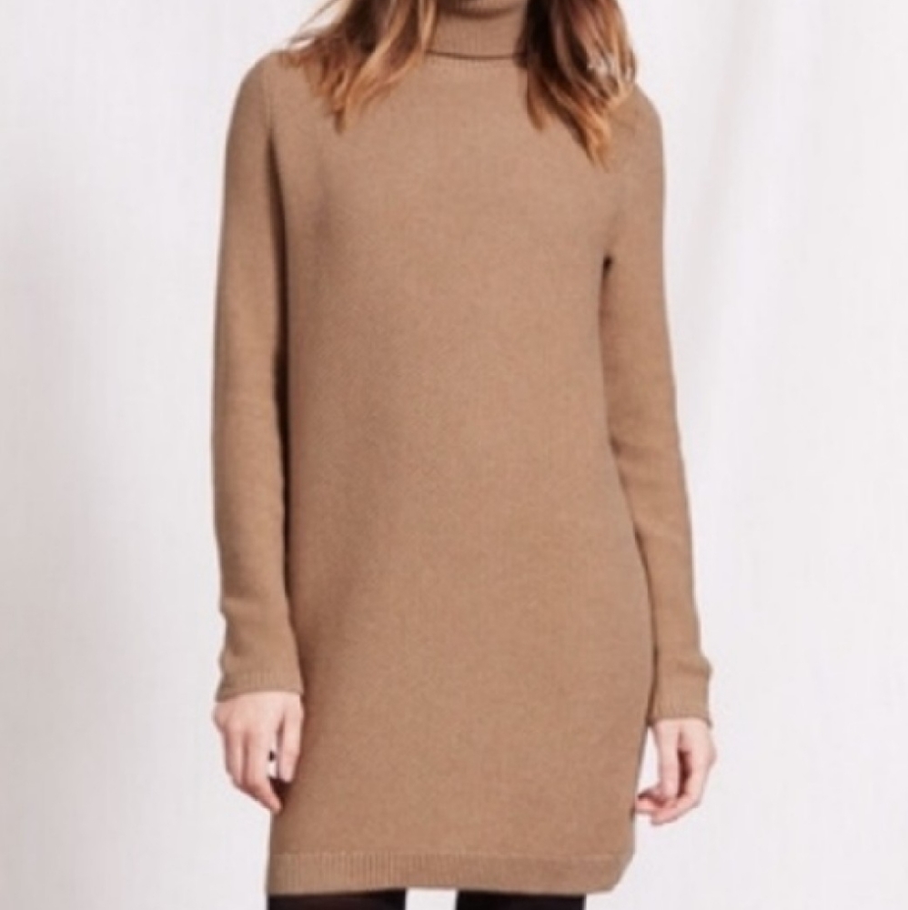 Boden Camel Turtleneck Tunic Sweater